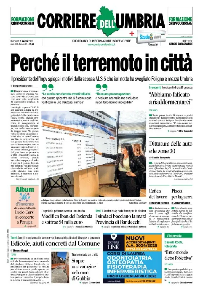 Prima-pagina-corriere umbria-del-2025-03-05